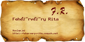Fehérváry Rita névjegykártya