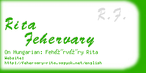 rita fehervary business card